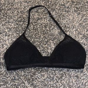 Black Halter Strap Lace Bralette